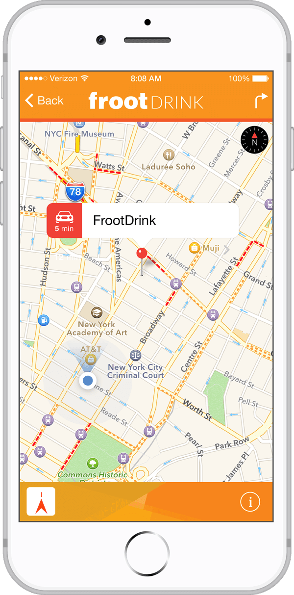 FrootDrink order confirmation