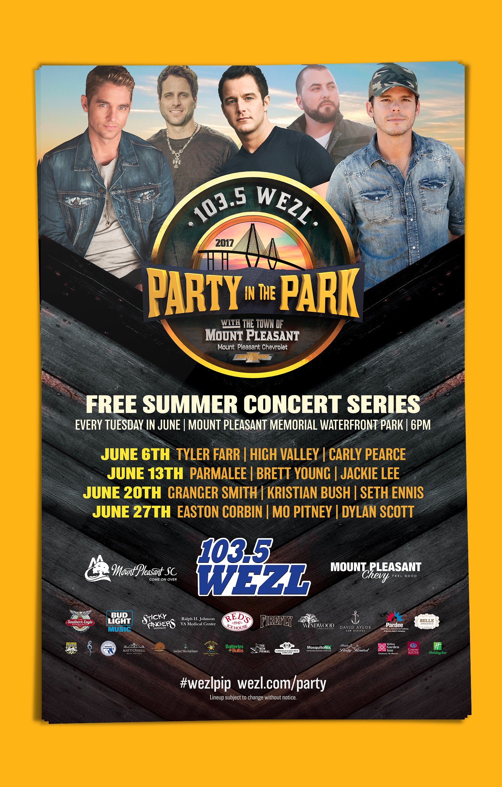 Party in the Park 2017 concert poster