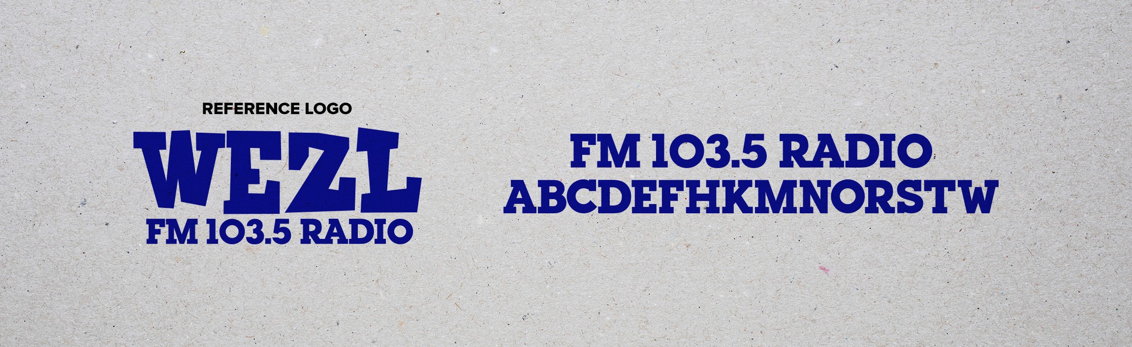 Original FM 103.5 RADIO lettering used as a reference